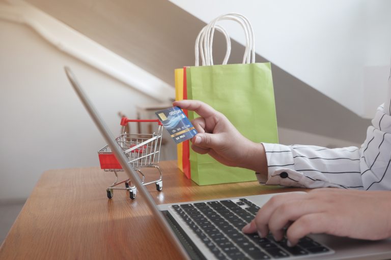 women using laptop for shopping for online shopping concept.